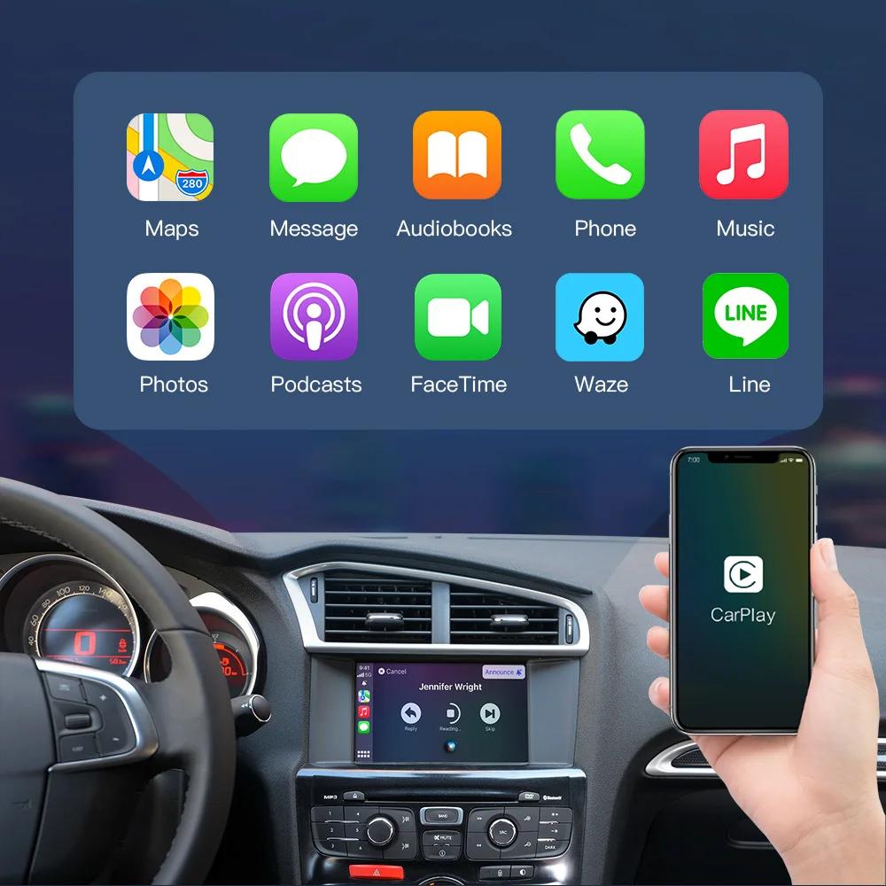 For Peugeot Citroen Wireless Carplay adapter Android Auto module SMEG 208 2008 308 508 3008 & C4 DS3 DS5 Support Reverse Camera