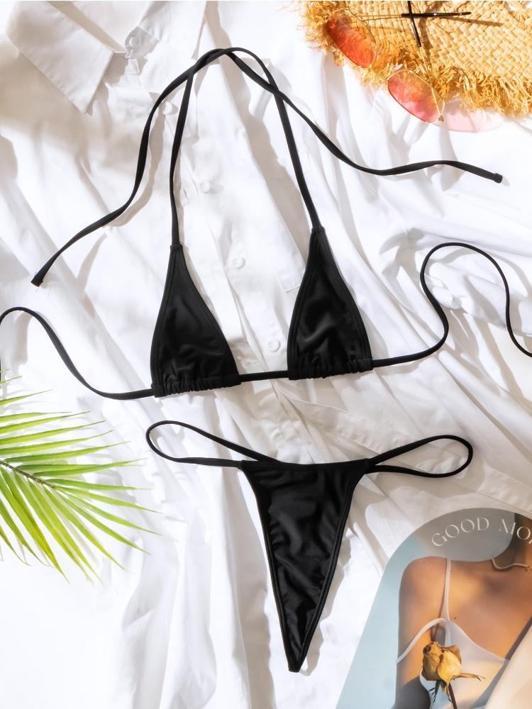 Three Piece Tie Side Sexy Two Piece Bikini Swimsuit Elegant For Beach Vacation