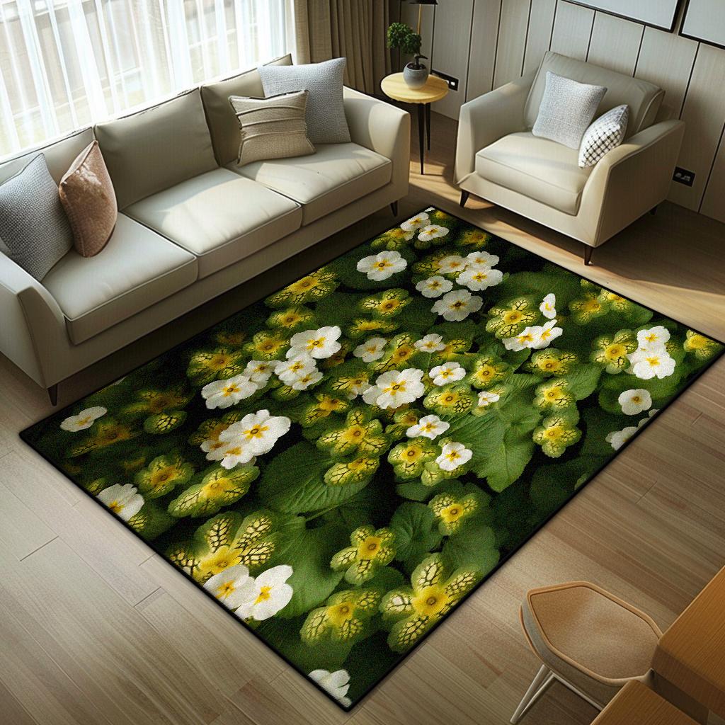 

Легкая роскошь Ковер для гостиной с растениями Современный декор Домашний диван Цветочный ковер Ковер для спальни Кабинет Нескользящий Мягкий коврик для пола Складной 60*90cm
