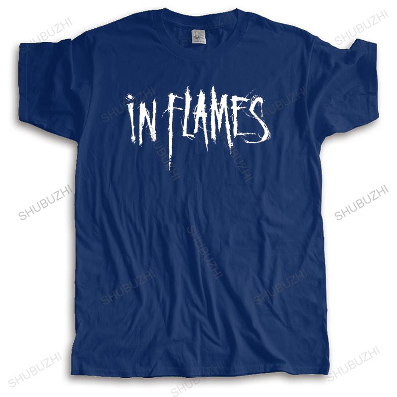 In Flames oneck TShirt Swedish Metal Band Short Sleeve Black Tee Men T Shirt Print Cotton Short Sleeve Tshirt Cotton S