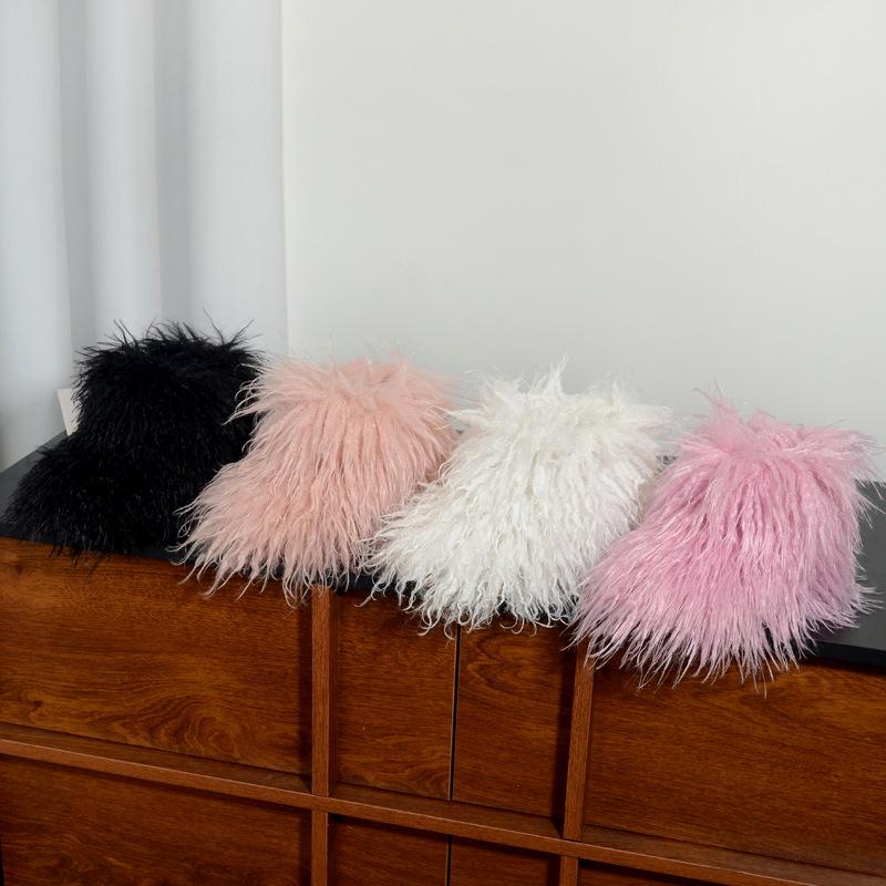 Kids' Furry Winter Snow Boots - Plush Velvet, Unisex for Boys & Girls