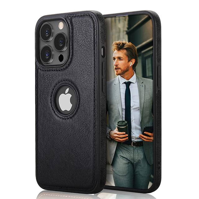 Purple Business Leather Logo Phone Case For Iphone 14 13 12 11 Pro Max X Xs Max Xr Soft Silicone Shockproof Cover For Iphone 14