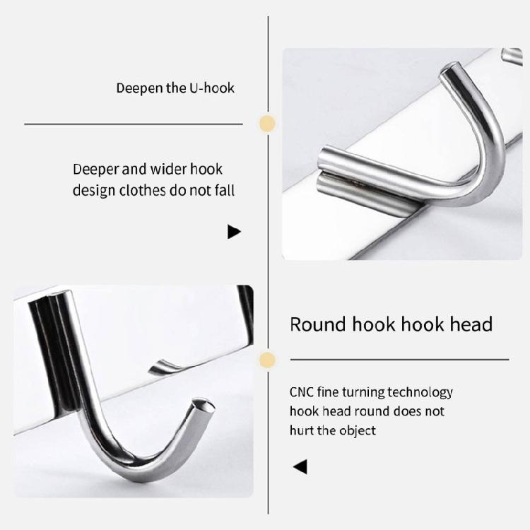 2 Stück 32cm Edelstahl Wandhaken zum Aufhängen von Kleidung und Handtüchern Platzsparend Kleiderbügel Heimorganisationsbedarf