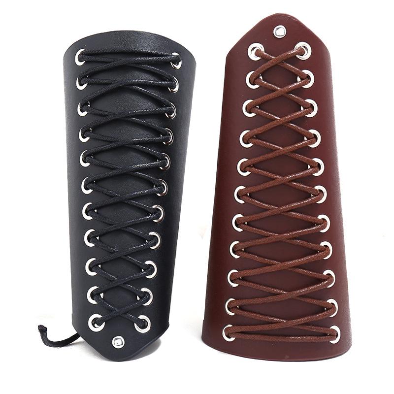 Customized Cycling Arm Guards & Leather Wristbands: Medieval Punk Protective Men's Gear