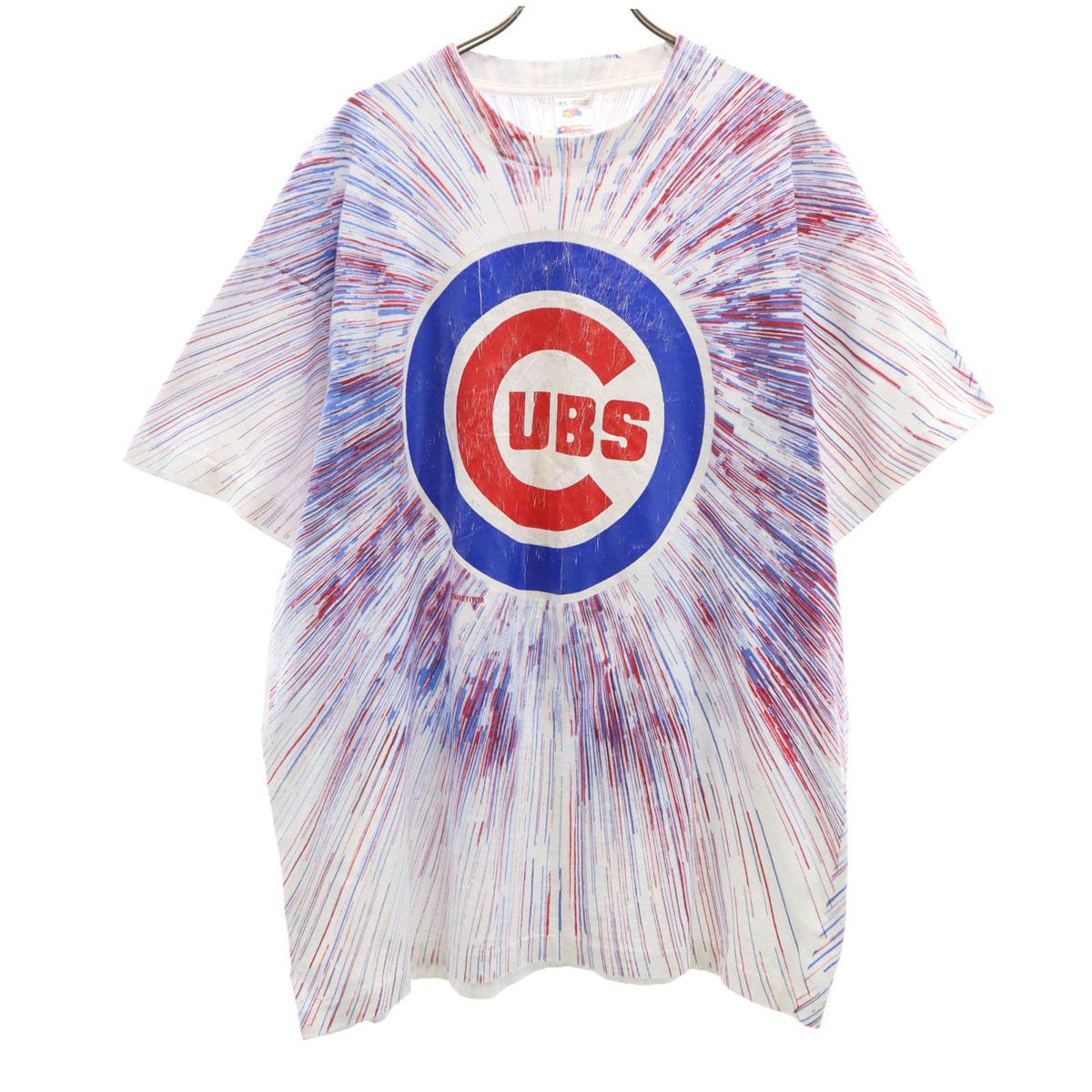 

FRUIT OF THE LOOM 90-е Сделано в США Винтажная футболка с коротким рукавом MLB Chicago Cubs Мужская Б/У