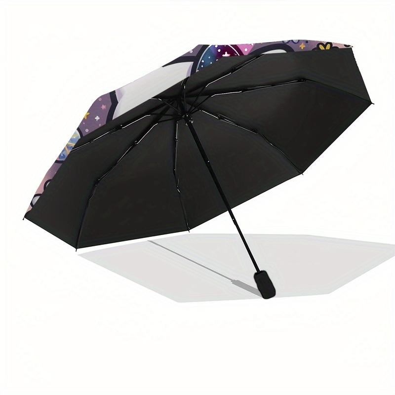 Hello Kitty, Space Theme Automatic opening and closing folding umbrella with 8-rib frame and compact travel design, perfect for all occasion