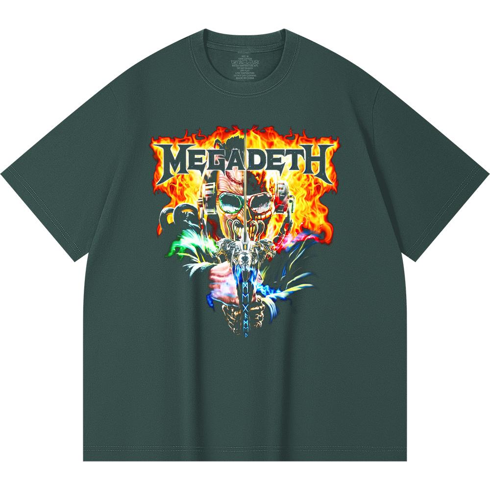 Tricou Heavy Metal 230 Gsm 100% Bumbac Imprimeu Trupă Rock Muzică Populară Tricou Unisex din Bumbac Gros