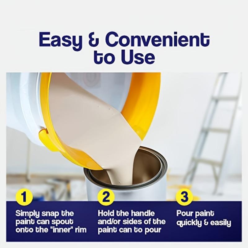 1 Pc Paint Can Spout Fits All Pint Quart & Gallon Painting Cans All In One Pouring Accessory Paint Brush Holder & Wiper
