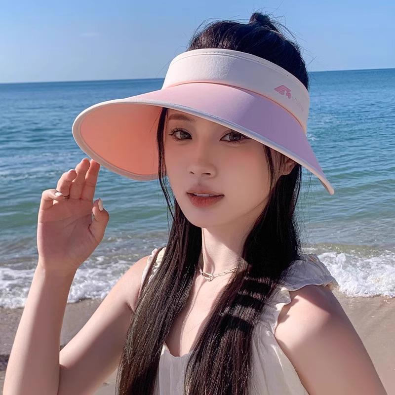 Large Brim Empty Top Sun Protection Hat Women's Summer New Outdoor Sun Hat UV Protection Cycling Sun Hat