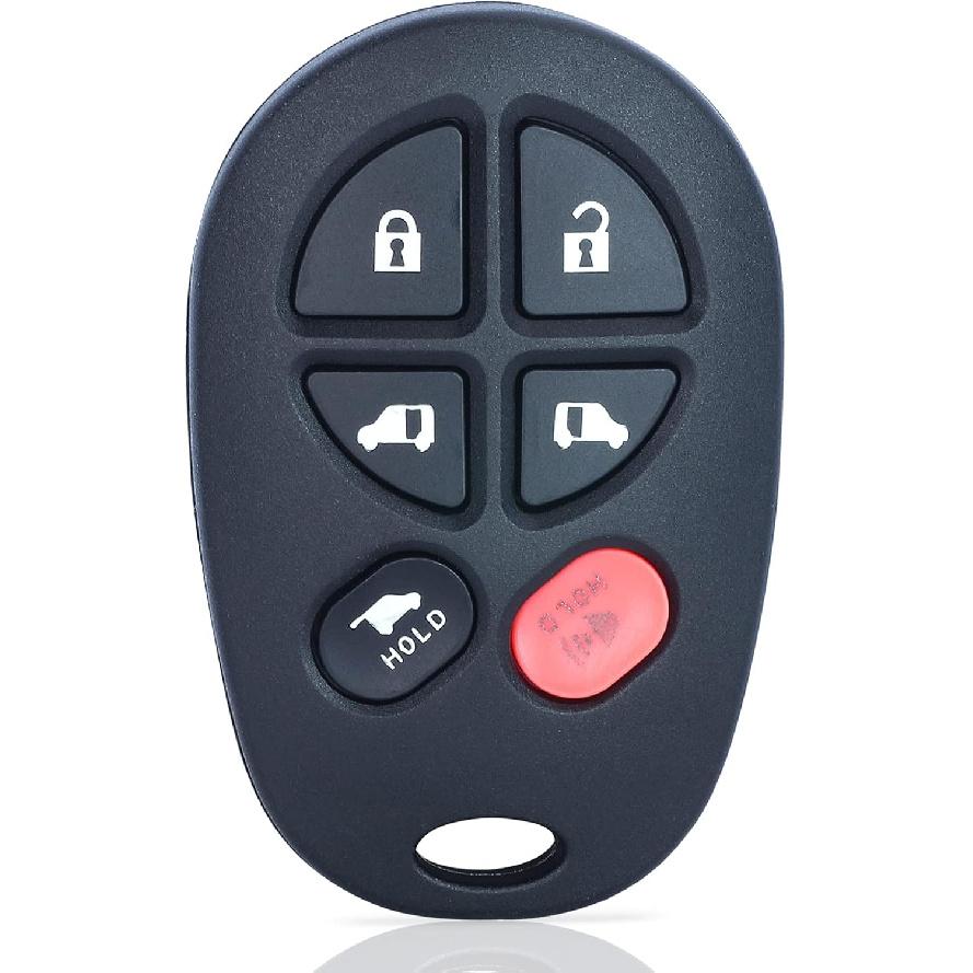 

Beefunny 6 Button Key Fob Replacement for Toyota Sienna 2004-2018 Keyless Entry Remote Start Car Key Control FCC ID: GQ43VT20T (Set of 2) 1
