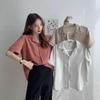 Niche Design Chiffon Blouse: Women's Loose Fit, Suit Collar, Short Sleeve, Summer Top