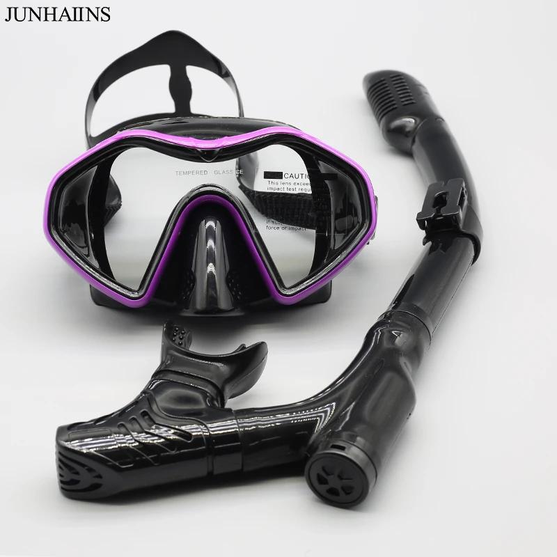 Adult Snorkeling Mask Set Diving Snork Anti-Fog Tempered Glass Diving Mask for Man Adult Goggles Leak-Proof Spearfishing Accesso