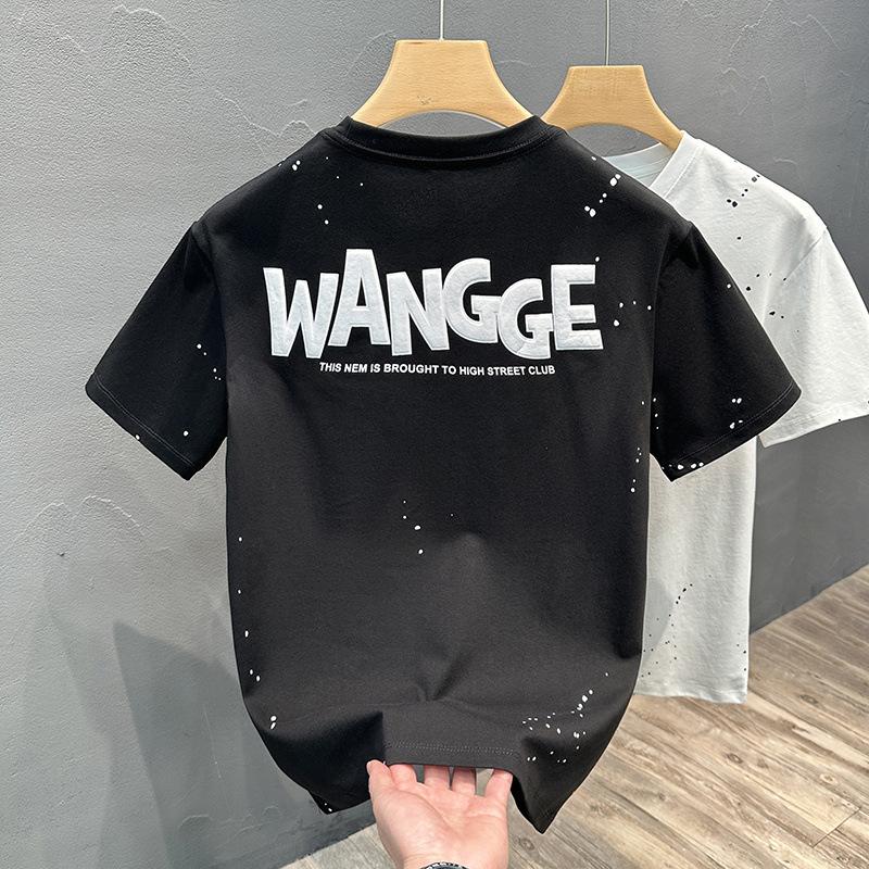 New Summer Men's Short-sleeved T-shirt Cotton American Printed Thin Short T-shirt Top