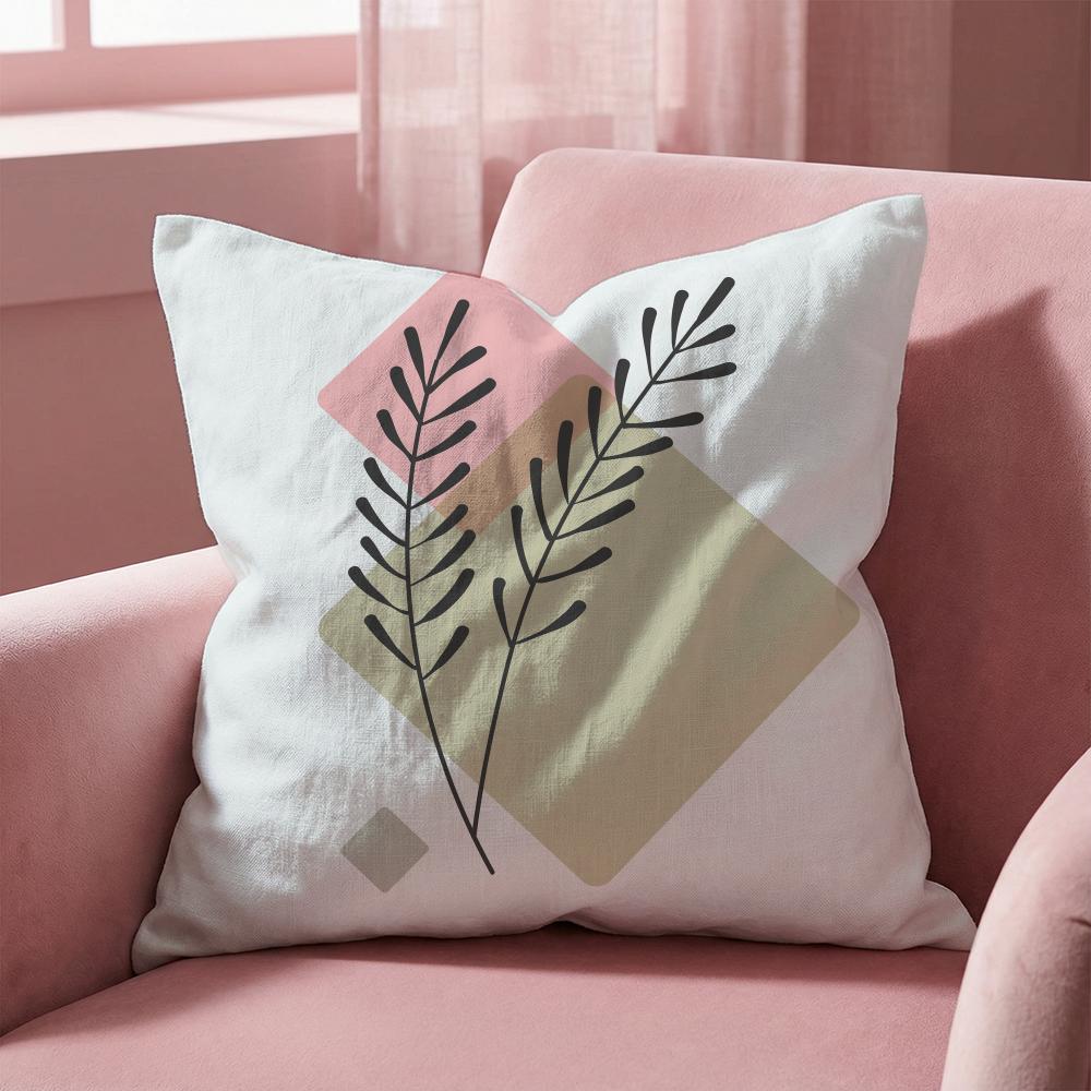 Abstract Simple Geometric Leaf Cushion Cover Multi-Scene Pillow Cover for Home & Car - Reversible, Soft & Durable for Daily Use