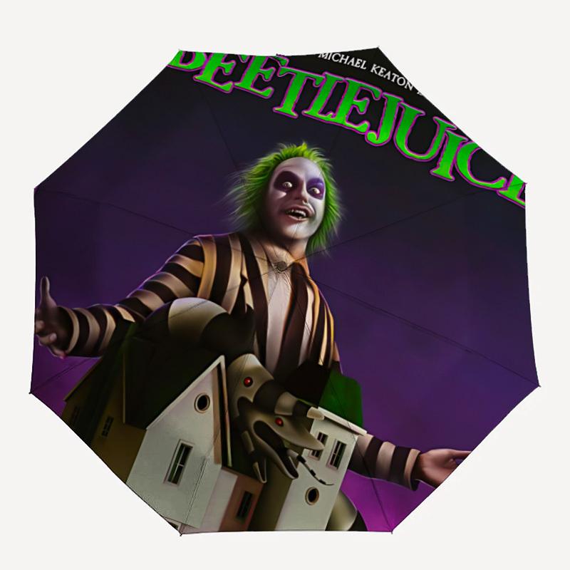 

1pc Beetlejuice Movie Poster 8-Ribs Sturdy Frame, Automatic Open/Close, Durable & Colorful Ideal for Beach, Travel, And All Seasons, 10238