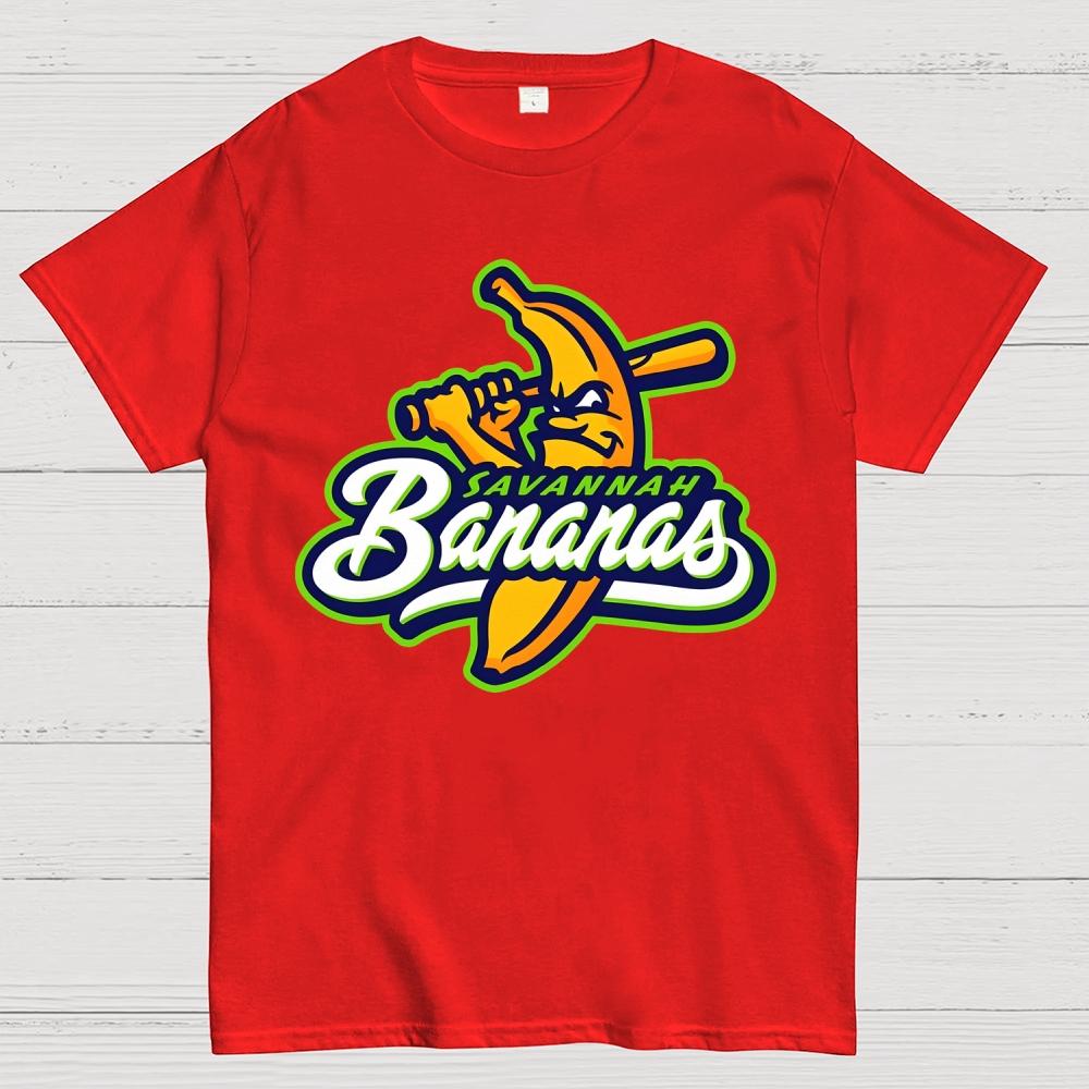 Savannahs Bananas Logo Unisex 100% Cotton Summer Casual Cool Loose T-Shirt