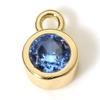 2PCs Classic Brass Birthstone Charms For Necklace DIY 18K Real Gold Plated Round Multicolour Cubic Zirconia Pendant 8mm x 5.5mm