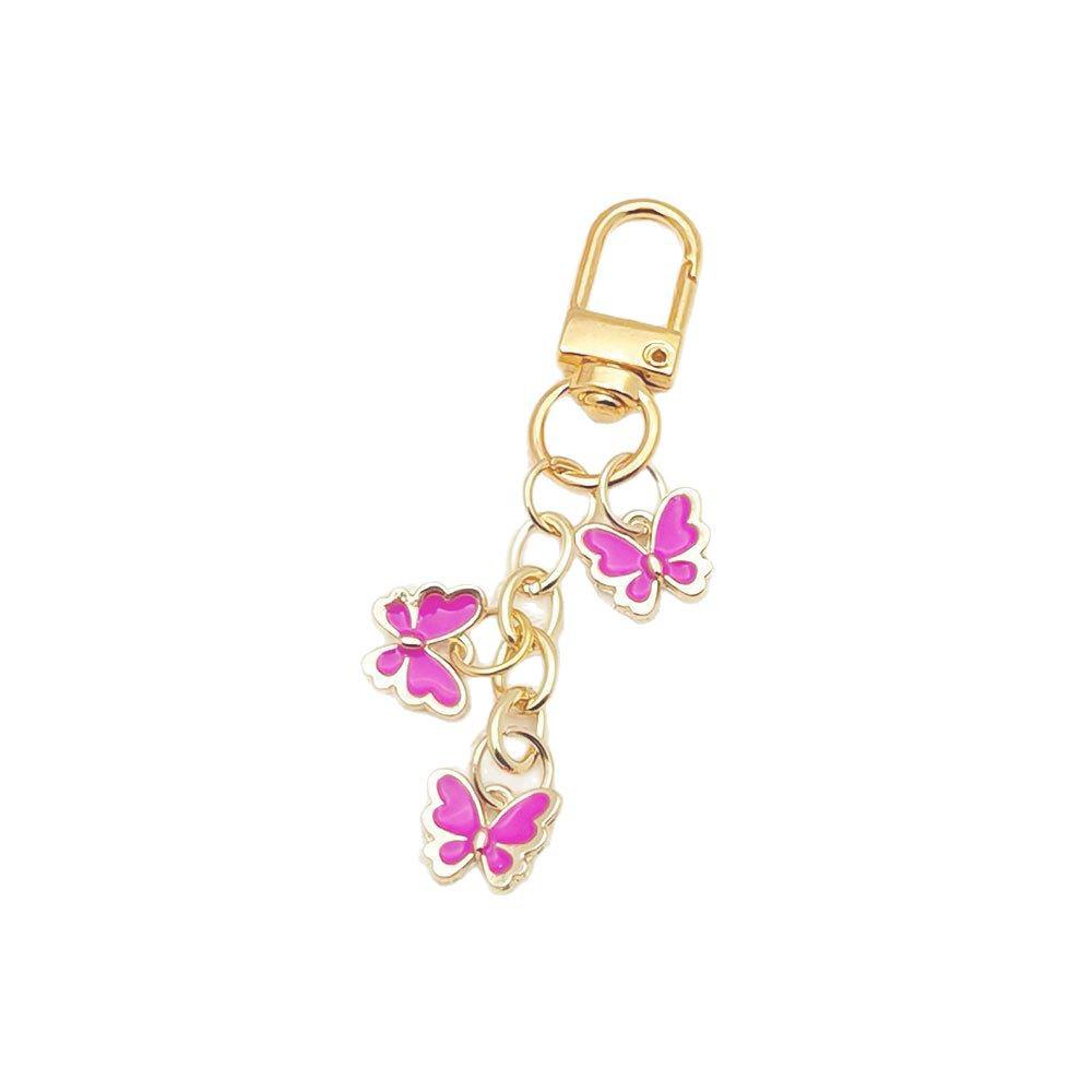 Colorful Butterfly Oil Drip Keychain Pendant for Creative DIY Alloy Earphone Case Packaging Ornaments