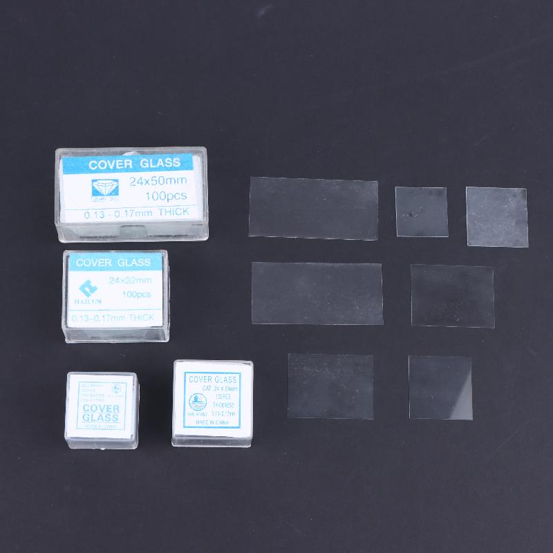 100Pcs Microscope Diy Accessories Transparent Slides Coverslips Coverslides Cover Glass 18X18 20X20 22X22 24X24 24X32 24X50Mm