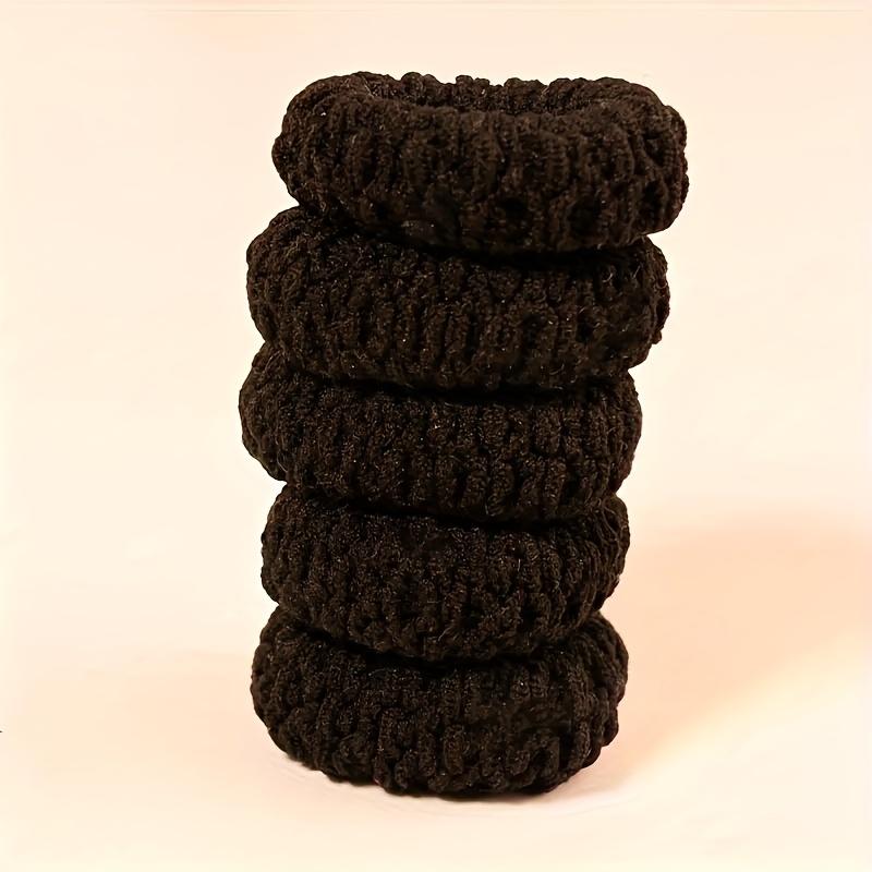 

5 шт. Женские резинки для низкого хвоста - Толстые резинки с высокой эластичностью, Прочные мягкие аксессуары для волос для женщин на каждый день и для особых случаев 5pcs чёрный