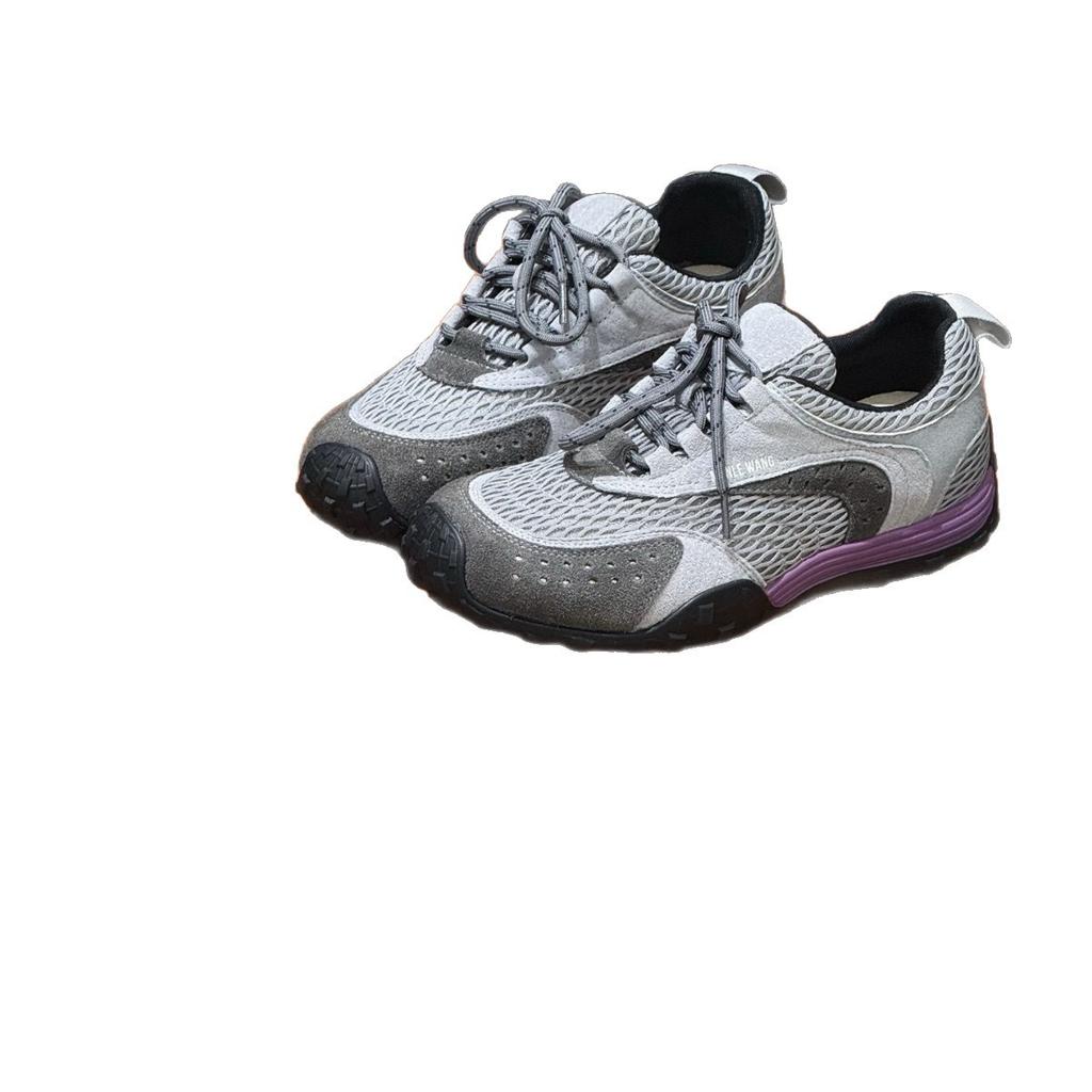 Retro leather platform mesh German training shoes women's 2025 autumn new versatile casual non-slip sports Forrest Gump shoes