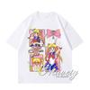 2026 Summer Sailor Moon Collage Print Cotton Tshirt Kids  Adults Plus Size Sportswear Cute Anime Unisexga Graphic Oversized Tee