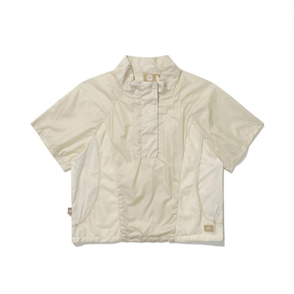 

Women Mesh Curve Short Sleeve Anorak Cream 095