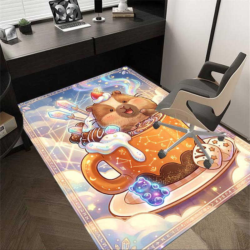 

1PC Hamster Coffee Non-Slip Floor Carpet Compatible for Office&Living Room&Bedroom&Dining room - Soft & Pattern-G0375 60cm by 90cm