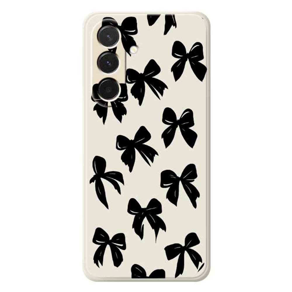 For Samsung Galaxy A36 5G Case Black Bow Pattern Printing Straight Edge TPU Phone Back Cover