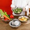 New Round Stainless Steel Bowls Thicken Multiple Sizes Soup Bowl Washing Fruit Bowl