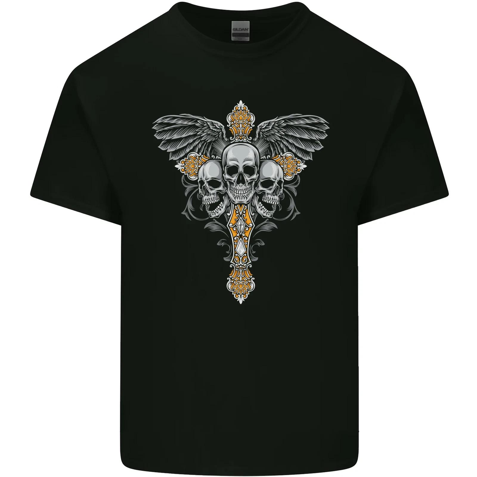 An Ornate Moth Skull Kids T-Shirt Childrens XL