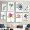 Sunflower Floral Lilac Watercolor Posters Boho Wall Art Canvas Painting Prints Pictures Nordic Style Living Room Interior Decor