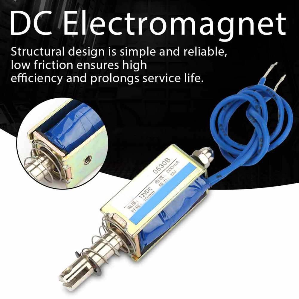 Tipo de Empuje 6/12/24V Solenoide Lineal de Tracción 300mA Fuerza 5N Actuador de Solenoide DC Solenoide Lineal DC Control de Automatización