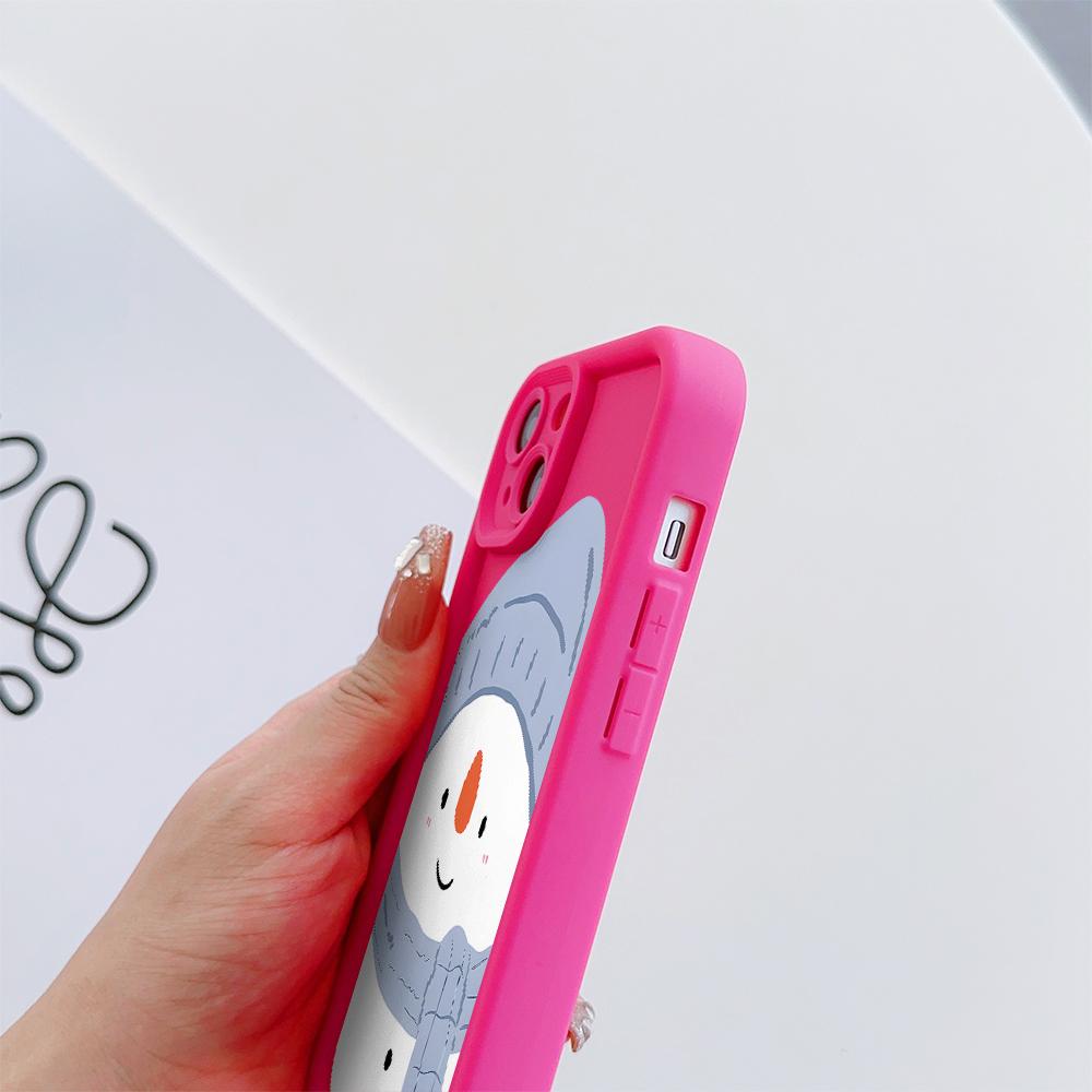 Cute Snowman Pattern Soft TPU Phone Case for iPhone 17 Air 16 15 14 Pro Max Plus 13 12 Mini 8 7 X Xs Back Cover