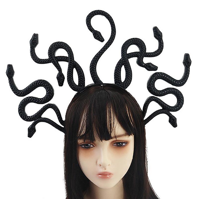 Cerchietto di Halloween Medusa Forma di Serpente Curvo Cerchietto per Capelli Copricapo per Festa Rave Unisex Fascia per Capelli Accessori per Costume Cosplay