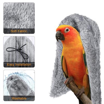 Maison Nid Chaud pour Oiseaux Lit Pelucheux Abri Coupe-Vent pour Petits Animaux Coin pour Perruche Calopsitte Pigeon