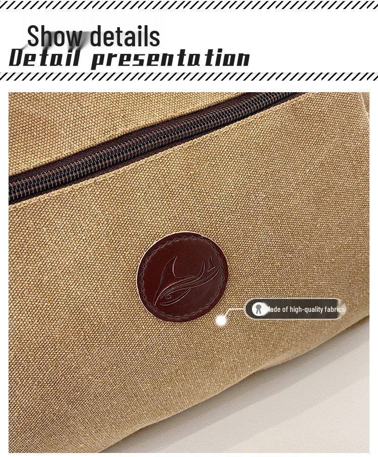 Retro Multi-Pocket Canvas Tote: Large Capacity Shoulder & Crossbody Bag for Women