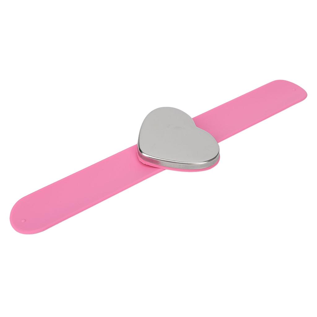 Magnetic Palette Bracelet Heart Shape Silicone Ring Slap Bracelet for Beauty Salon Pink