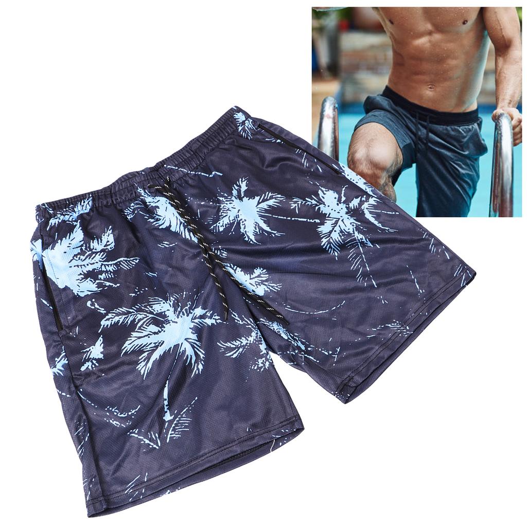 Men Beach Pants Breathable Fast Drying Comfortable Loose 3D Printed Board Shorts for Pool Surfing