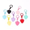 2Pcs Cute Candy Color Heart Keychain Korean Simple Love Keyring Bag Pendant Hanging Decoration Car Key Holder Couple Gifts
