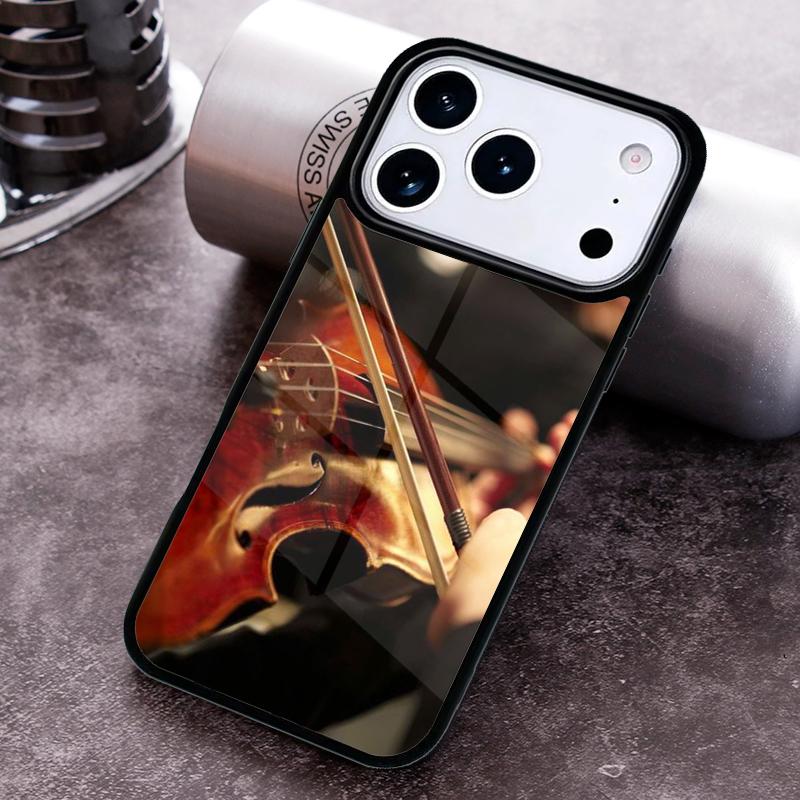 Musical Violin Guitar Phone Case for iPhone 17 16 15 Pro Max Air 14 13 12 11 Plus Shockproof Capa Cover