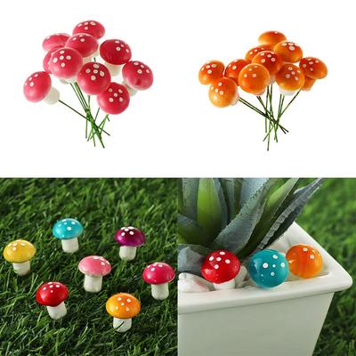 Gift Stakes Resin Crafts Artificial Foam Potted Plants Decor Mini Mushroom Miniature Figurine