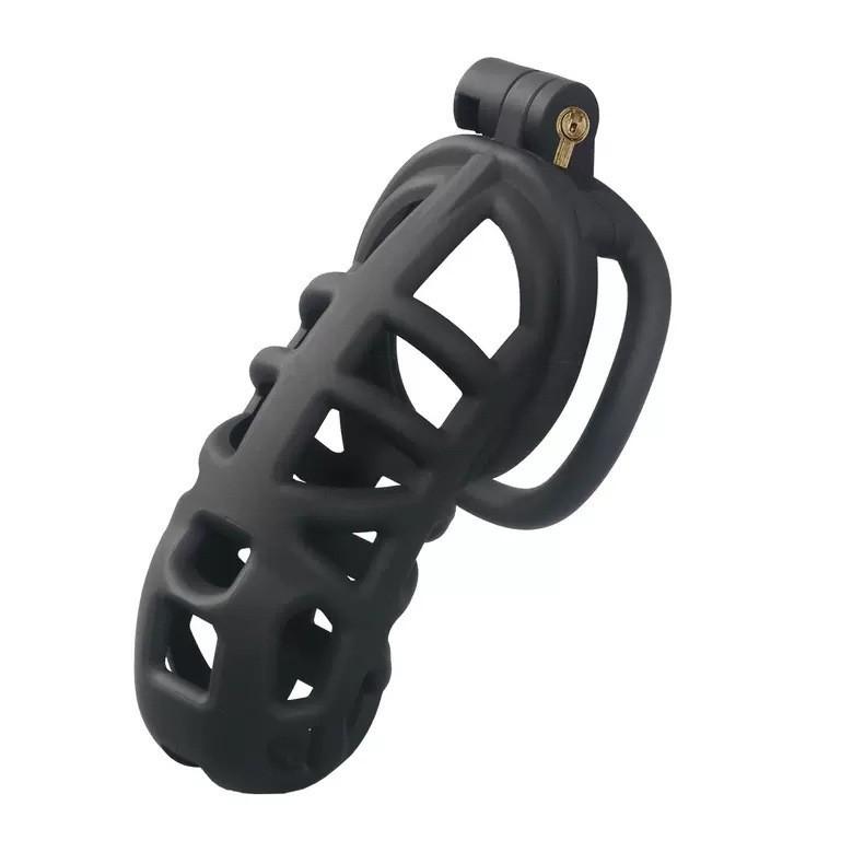 Male Chastity Cage with Invisible Lock and 3 Size Rings Lightweight ABS Bondage Gear Adult Sex Toy for Men