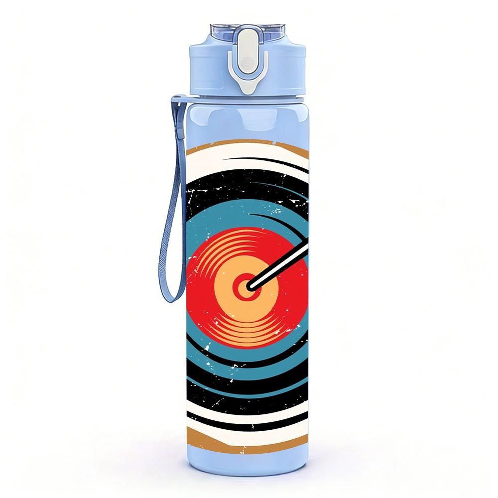 1PC Archery Target Circle Art Print 750ml Color Plastic Sports Water Bottle Leakproof Flip Straw Lid Suitable for Sports Office Home Use