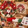 DIY Christmas Wreath Craft Kit Home Decor American Style Wall Hanging Ornament With Santa Snowman Gingerbread Candle