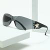 Y2K Millennium Euro American Eye Glasses Frameless Five-star All-in-one Pilot Sunglasses Women New Spice Sun Visor Sunglasses For Women men