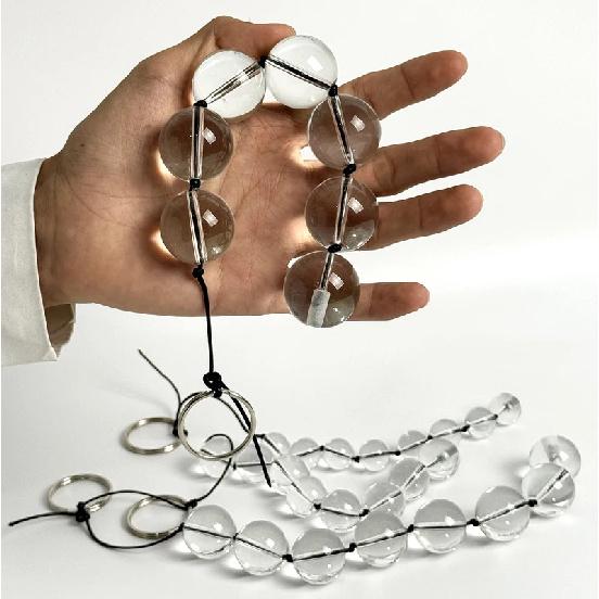 Glass Anal Beads Crystal Butt Plug,Anal Training Beads Anal Chain Prostate Massager Transparent Beads Vagina Anal Plug