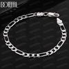 Bracciale con catena laterale in argento sterling 925 da 6 mm, gioielli da sposa