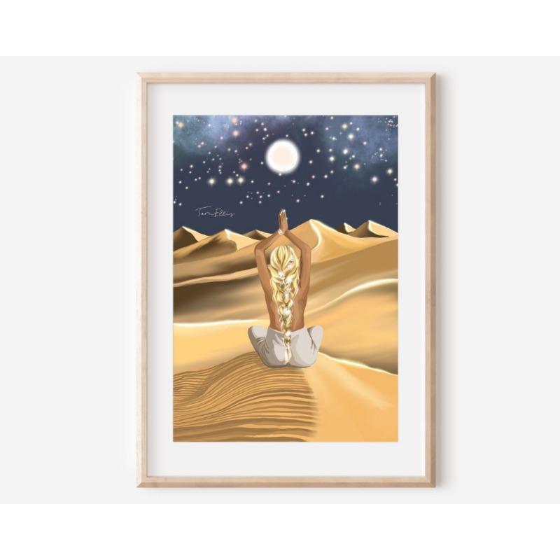 Bohemian Style Moon Jungle Fairy Female Art Dance Yoga Spirit Illustration Poster Canvas Paintings Wall Art Pictures Home Decor