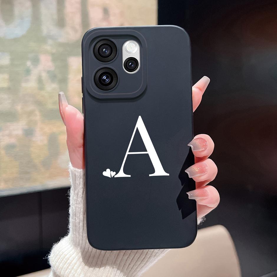For Oppo Reno15 F Pro Case Simplicity Heart 26 Letters Shockproof Soft Liquid Silicone Cover For OppoReno15 15Pro Reno15F Fundas